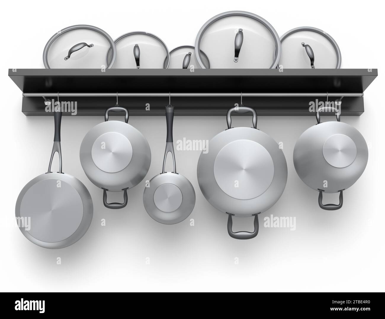 Set of stainless steel stewpot, frying pan and chrome plated aluminum