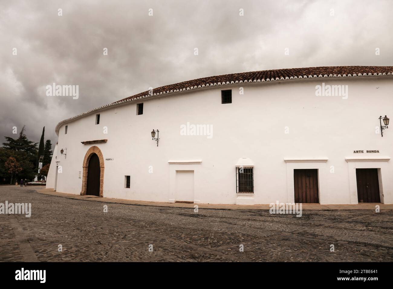 Ronda, Malaga, Spain- October 23, 2023: The Real Maestranza bullrin in Ronda city Stock Photo