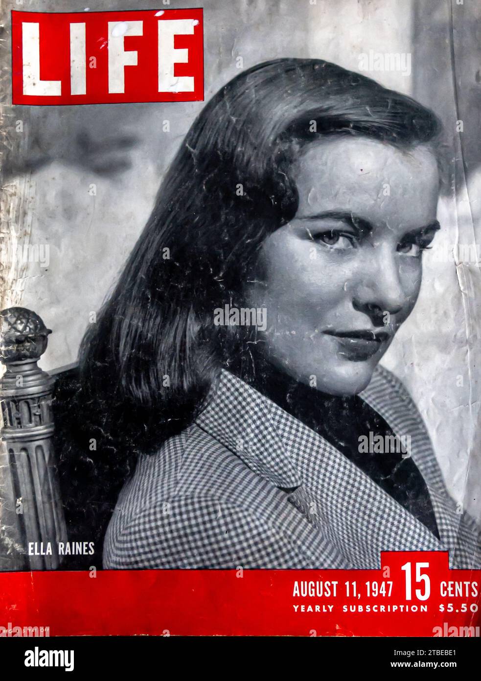 LIFE magazine cover- August 11, 1947 with Ella Raines Stock Photo