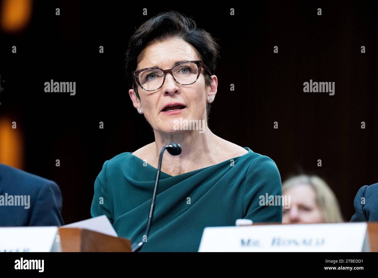 December 6, 2023, Washington, District of Columbia, USA: JANE FRASER, CEO of Citigroup, speaking at a hearing of the Senate Banking, Housing, and Urban Affairs Committee at the U.S. Capitol. (Credit Image: © Michael Brochstein/ZUMA Press Wire) EDITORIAL USAGE ONLY! Not for Commercial USAGE! Stock Photo