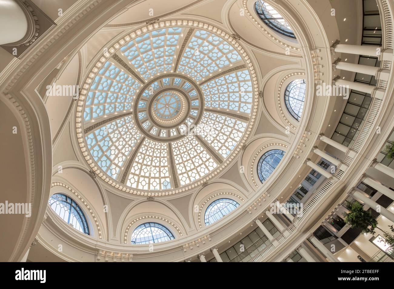 Domed roof in Westfield Shopping Mall, San Francisco, California Stock Photo
