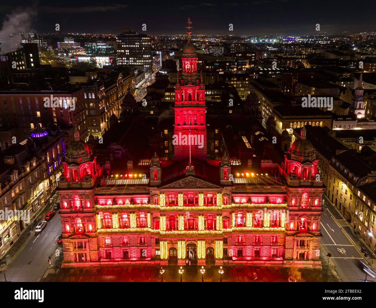 Glasgow City Chambers Christmas Light Display, Square, Glasgow
