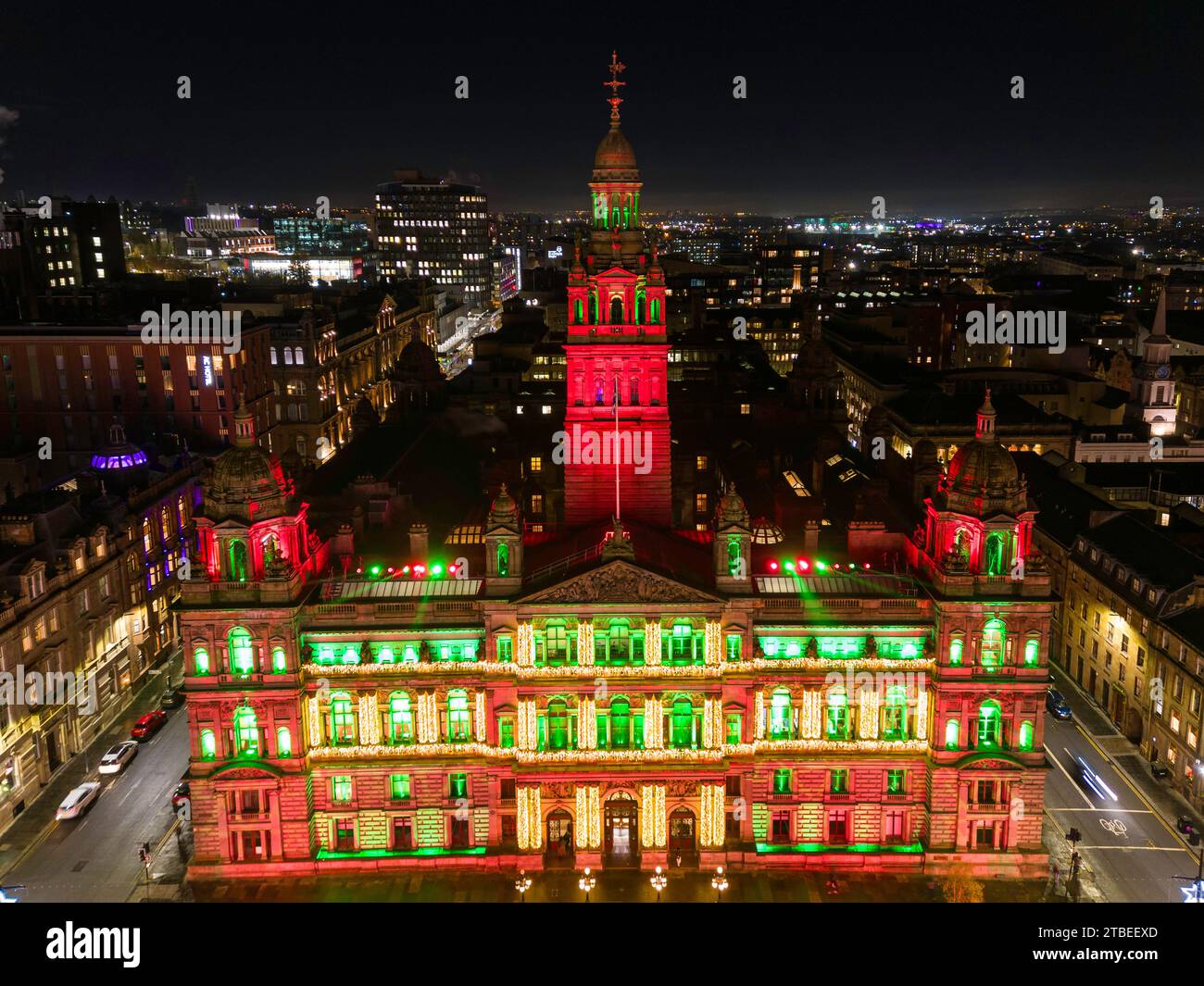 Glasgow City Chambers Christmas Light Display, Square, Glasgow