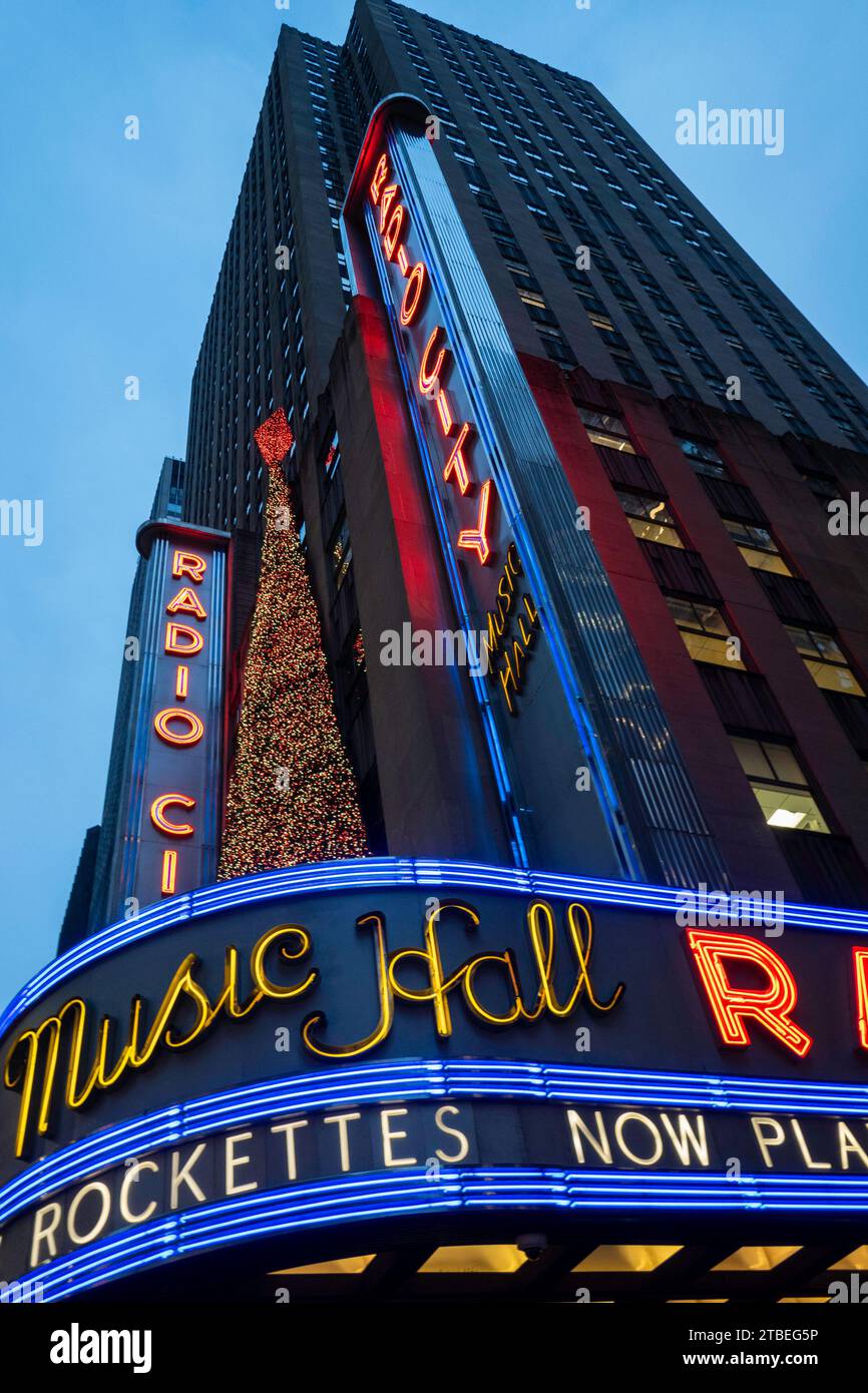 Radio City Music Hall is a popular destination during the  Christmas season in New York City, USA  2023 Stock Photo