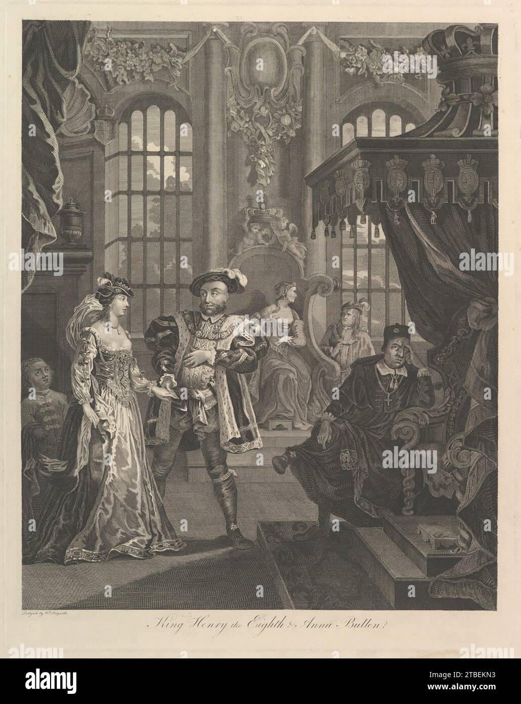 King Henry the Eighth and Anna Bullen 1942 by William Hogarth Stock
