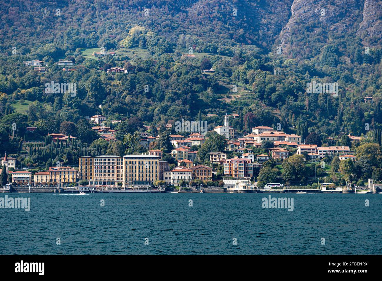 Villa Carlotta photographed from out on Lake Como, Italy Stock Photo