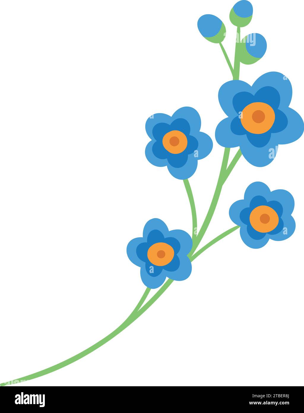 Isolated colored seasonal leaves with flowers Vector Stock Vector Image ...