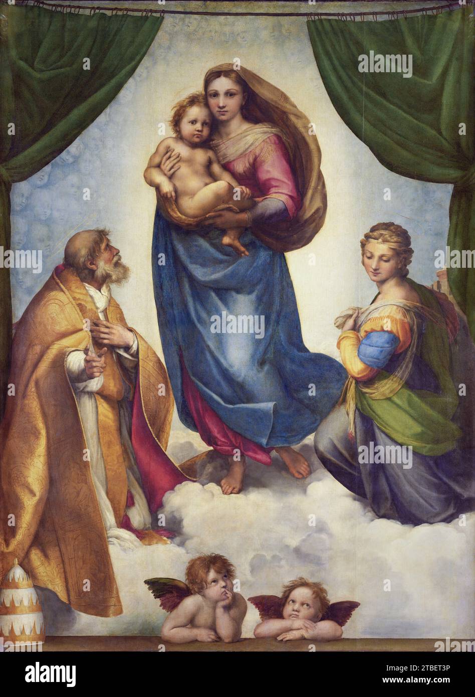 Raphael - Raffaello Sanzio - Sistine Madonna - Madonna Di San Sisto, 1513, oil on canvas, Dresden, Germany Stock Photo