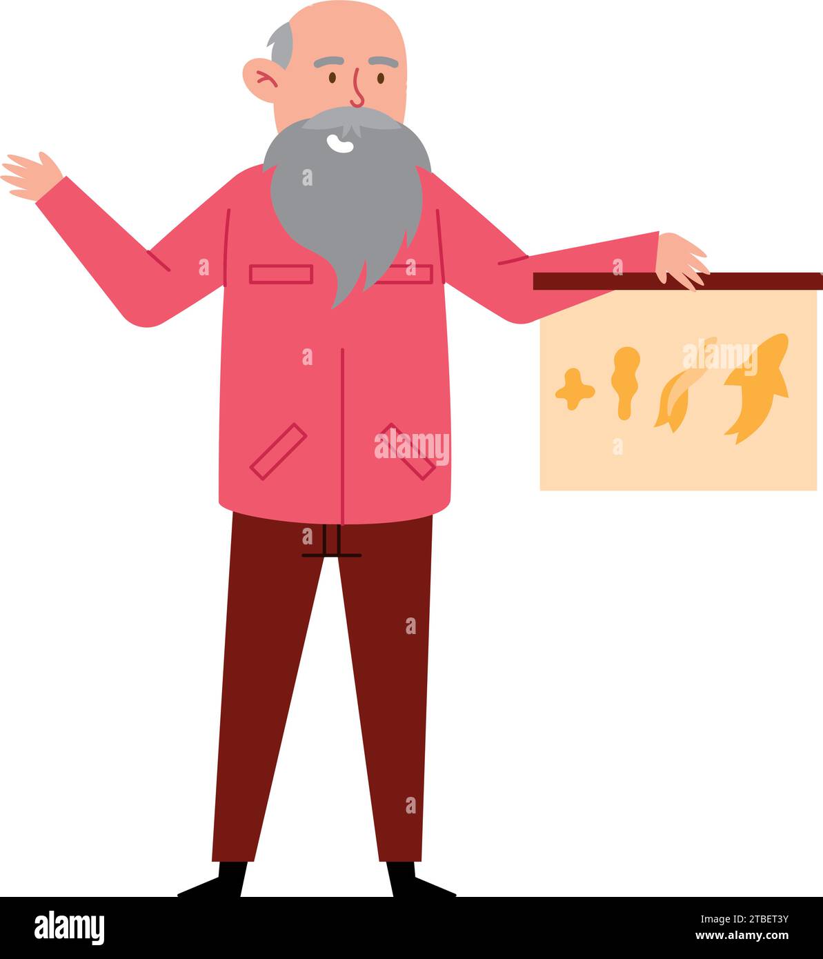 charles darwin with galapagos island - Charles Darwin With Galapagos Island Map Vector Isolated 2TBET3Y