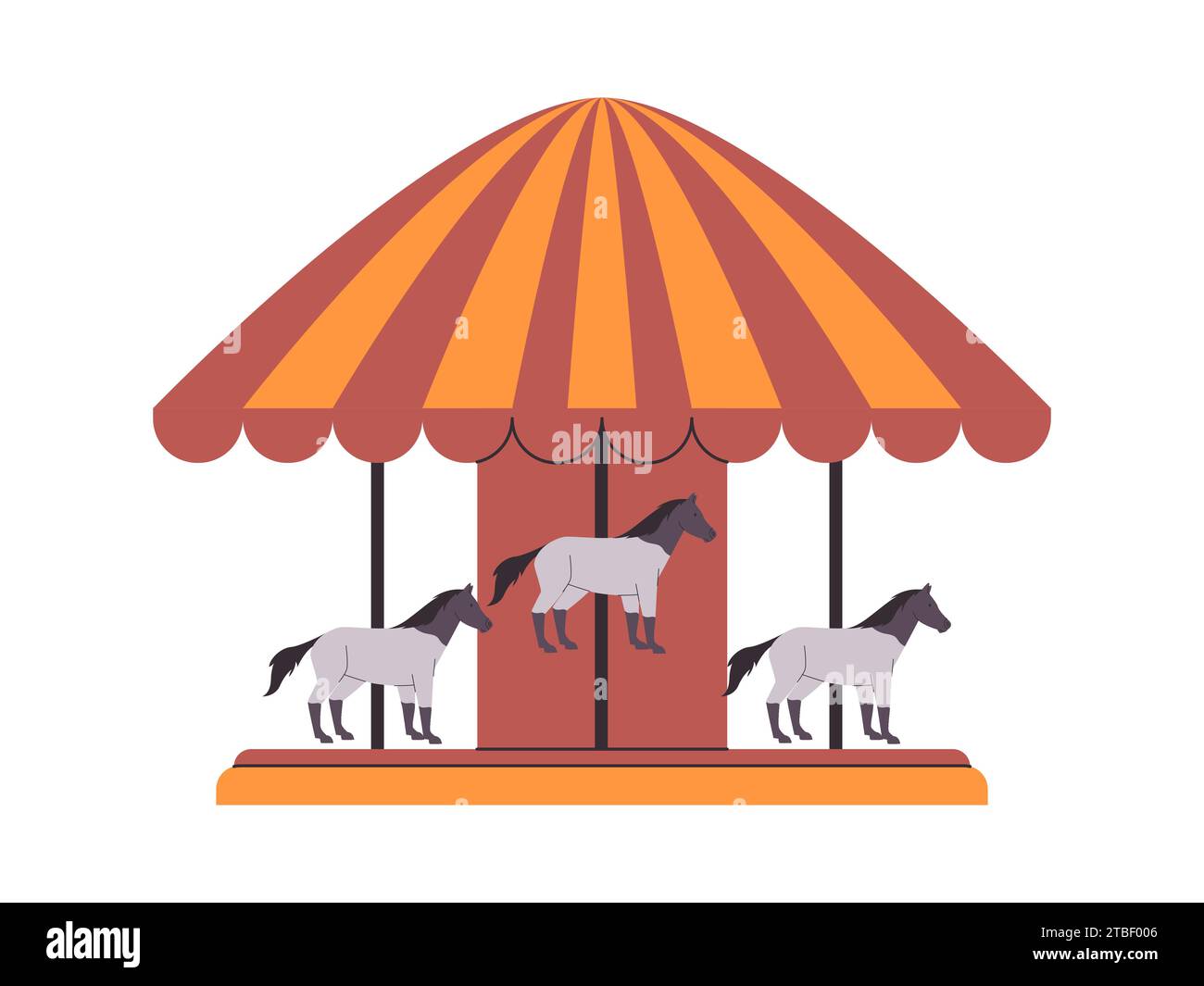 carousel amusement park ride horse spin enjoyment happy fun playground festival entertainment Stock Vector