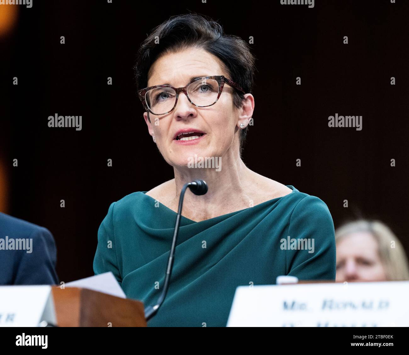 Washington, United States. 06th Dec, 2023. Jane Fraser, CEO of Citigroup, speaking at a hearing of the Senate Banking, Housing, and Urban Affairs Committee at the U.S. Capitol. Credit: SOPA Images Limited/Alamy Live News Stock Photo