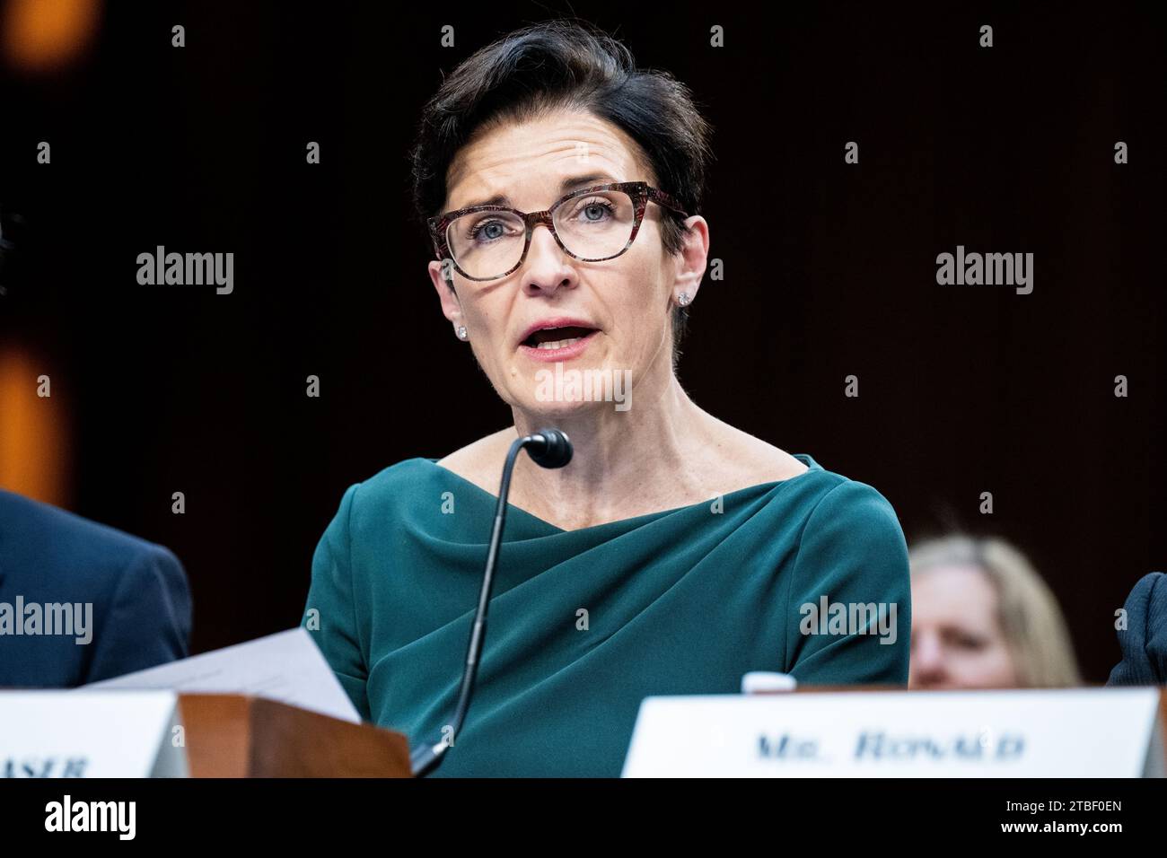 Washington, United States. 06th Dec, 2023. Jane Fraser, CEO of Citigroup, speaking at a hearing of the Senate Banking, Housing, and Urban Affairs Committee at the U.S. Capitol. Credit: SOPA Images Limited/Alamy Live News Stock Photo