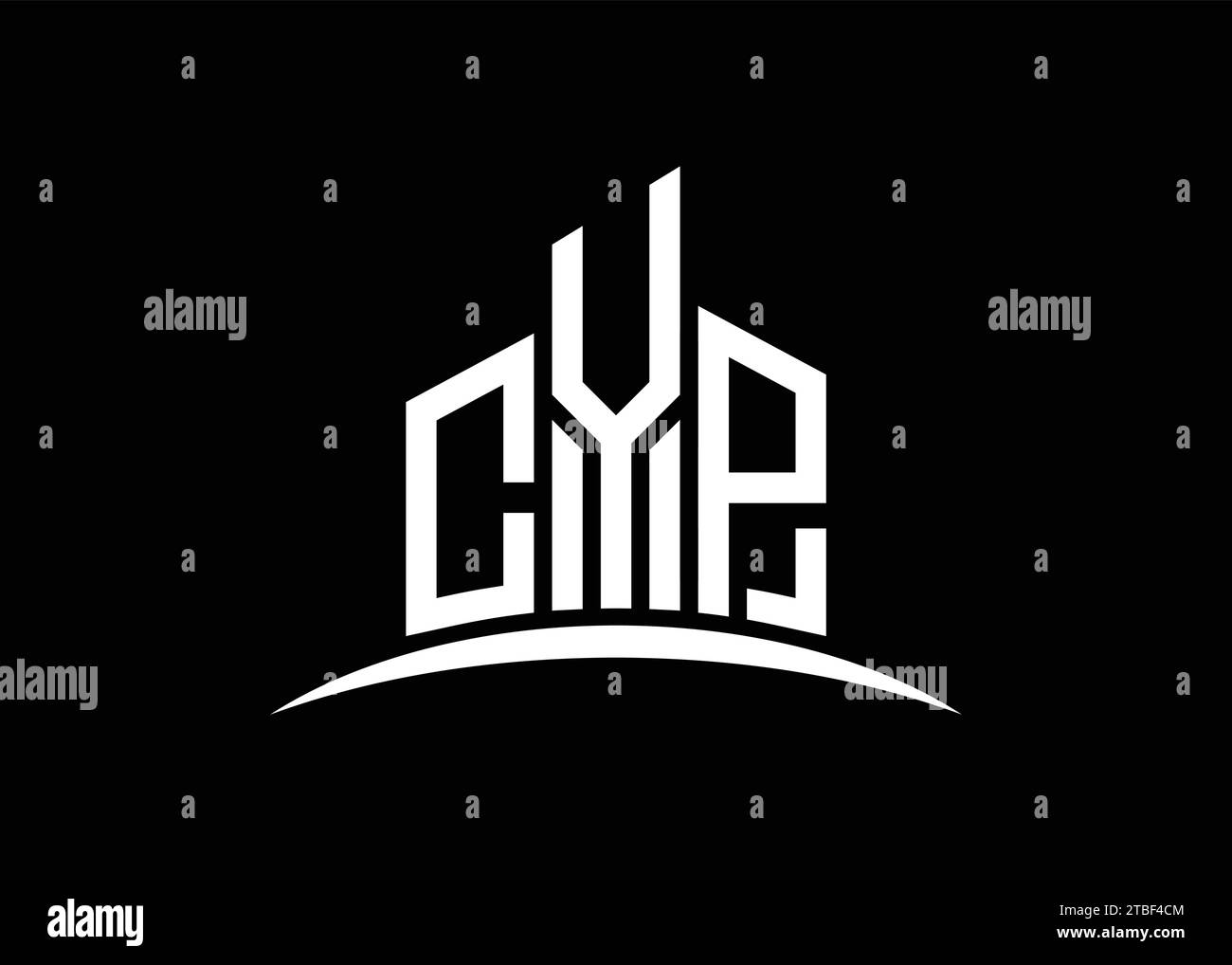 Letter CYP building vector monogram logo design template. Building Shape CYP logo. Stock Vector