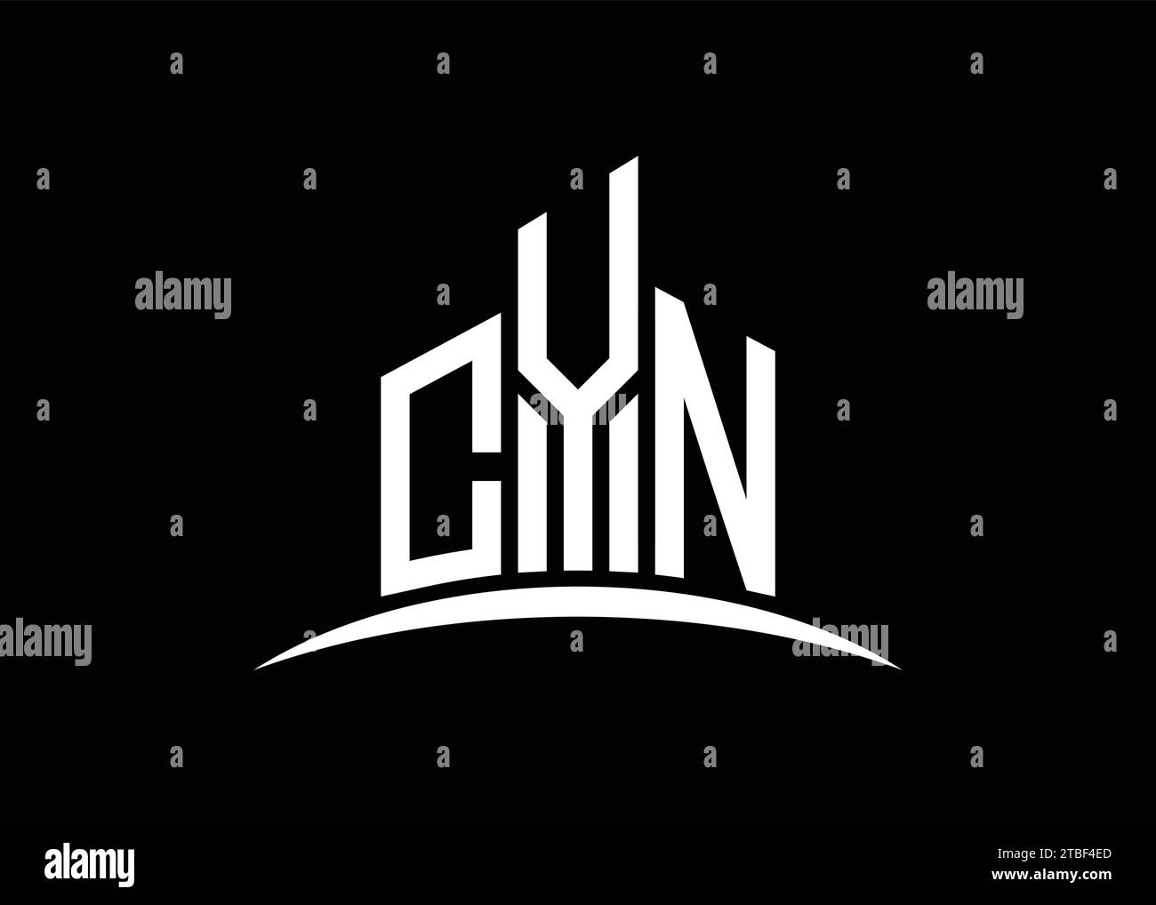 Letter CYN building vector monogram logo design template. Building Shape CYN logo. Stock Vector