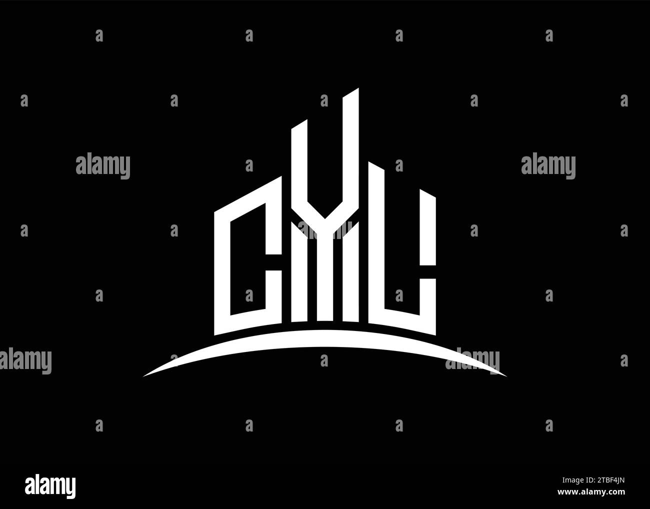 Letter CYL building vector monogram logo design template. Building Shape CYL logo. Stock Vector