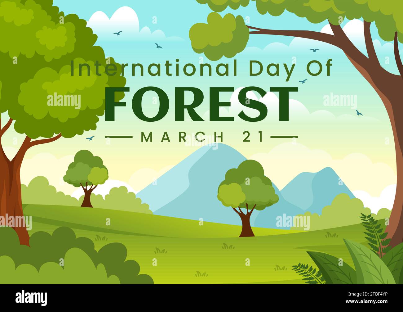 International Forest Day Vector Illustration on 21 March with Plants