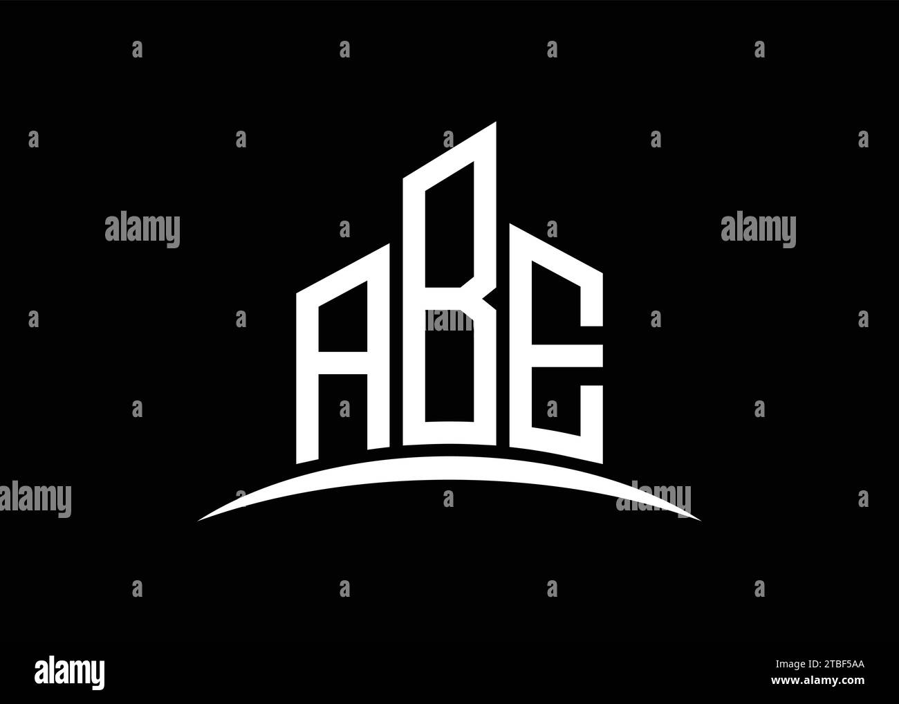 Letter ABE building vector monogram logo design template. Building Shape ABE logo. Stock Vector