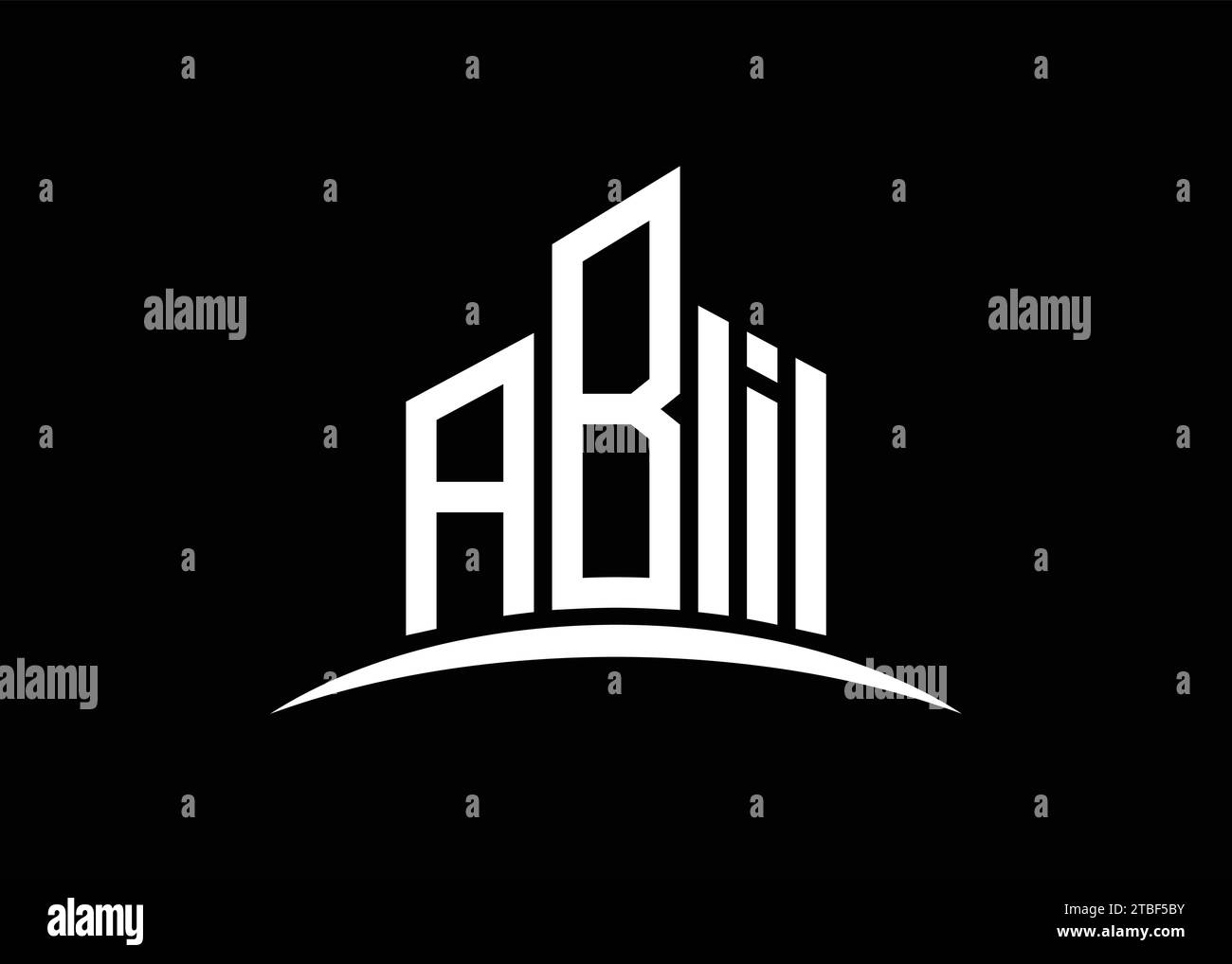 Letter ABI building vector monogram logo design template. Building Shape ABI logo. Stock Vector