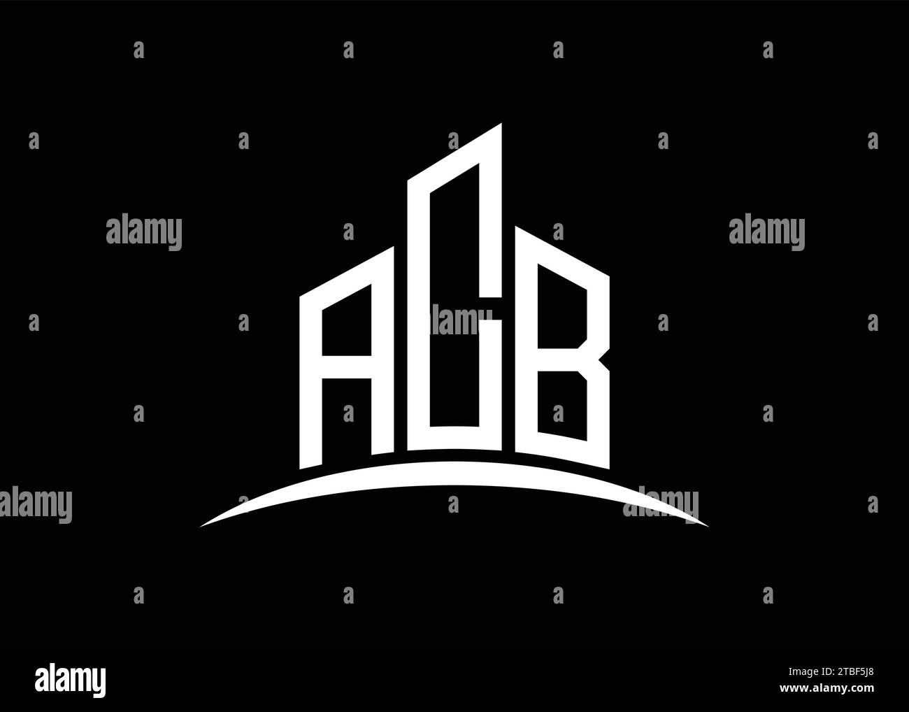 Letter ACB building vector monogram logo design template. Building Shape ACB logo. Stock Vector
