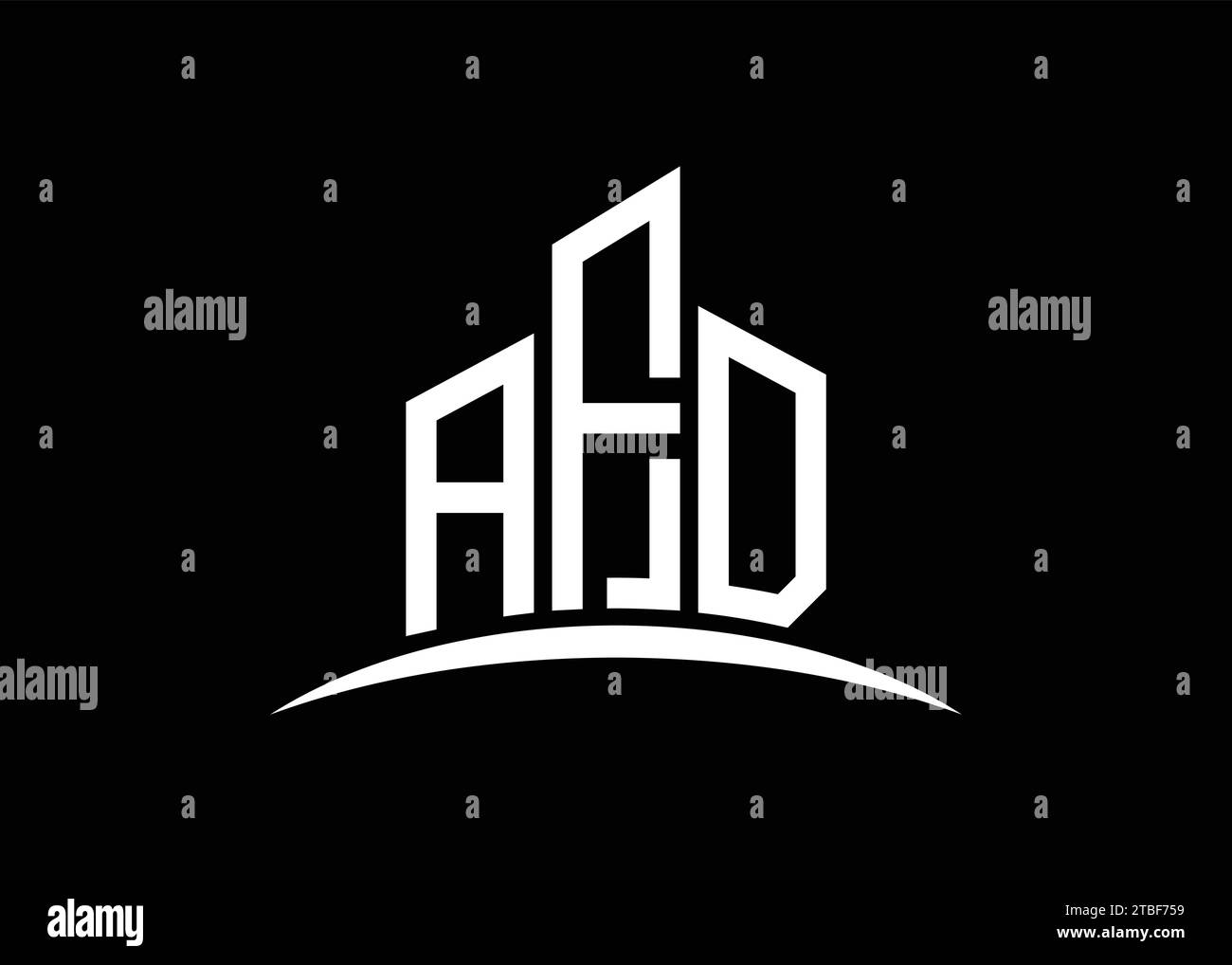 Letter AFD building vector monogram logo design template. Building