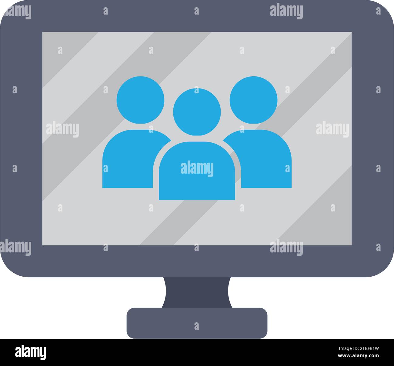 monitor with group icons Stock Vector Image & Art Alamy