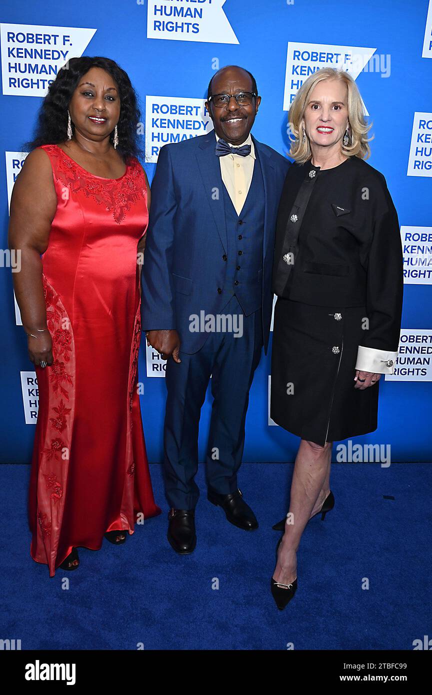 Taciana & Paul Rusesabagina & Kerry Kennedy attend the Robert F Kennedy Ripple of Hope Award Gala at The Midtown Hilton in New York, New York, USA on December 6, 2023. Robin Platzer/ Twin Images/ Credit: Sipa USA/Alamy Live News Stock Photo