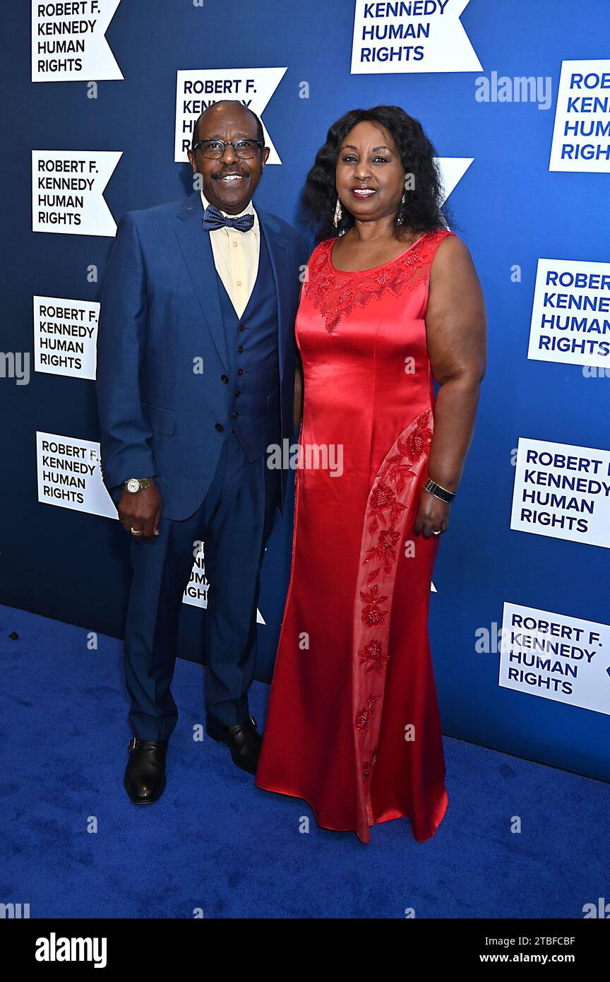 Taciana & Paul Rusesabagina attend the Robert F Kennedy Ripple of Hope Award Gala at The Midtown Hilton in New York, New York, USA on December 6, 2023. Robin Platzer/ Twin Images/ Credit: Sipa USA/Alamy Live News Stock Photo