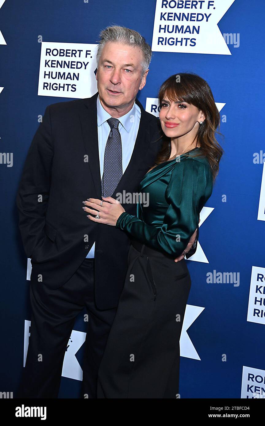 Alec Baldwin and wife Hilaria Baldwin attend the Robert F Kennedy Ripple of Hope Award Gala at