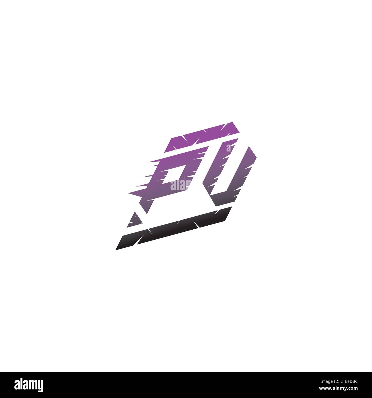 PU initial esport logo inspiration ideas for gaming team, youtube, twitch Stock Vector