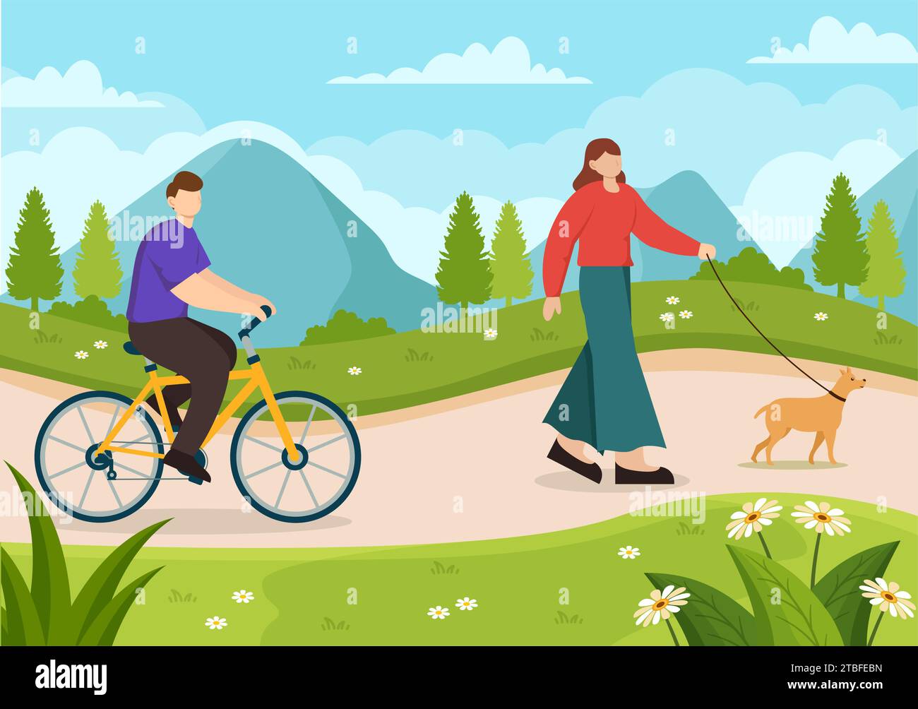 Outdoor Activity Vector Illustration with Relaxing on a Picnic, Leisure Activities at Weekend and Active Recreation in Flat Cartoon Background Design Stock Vector