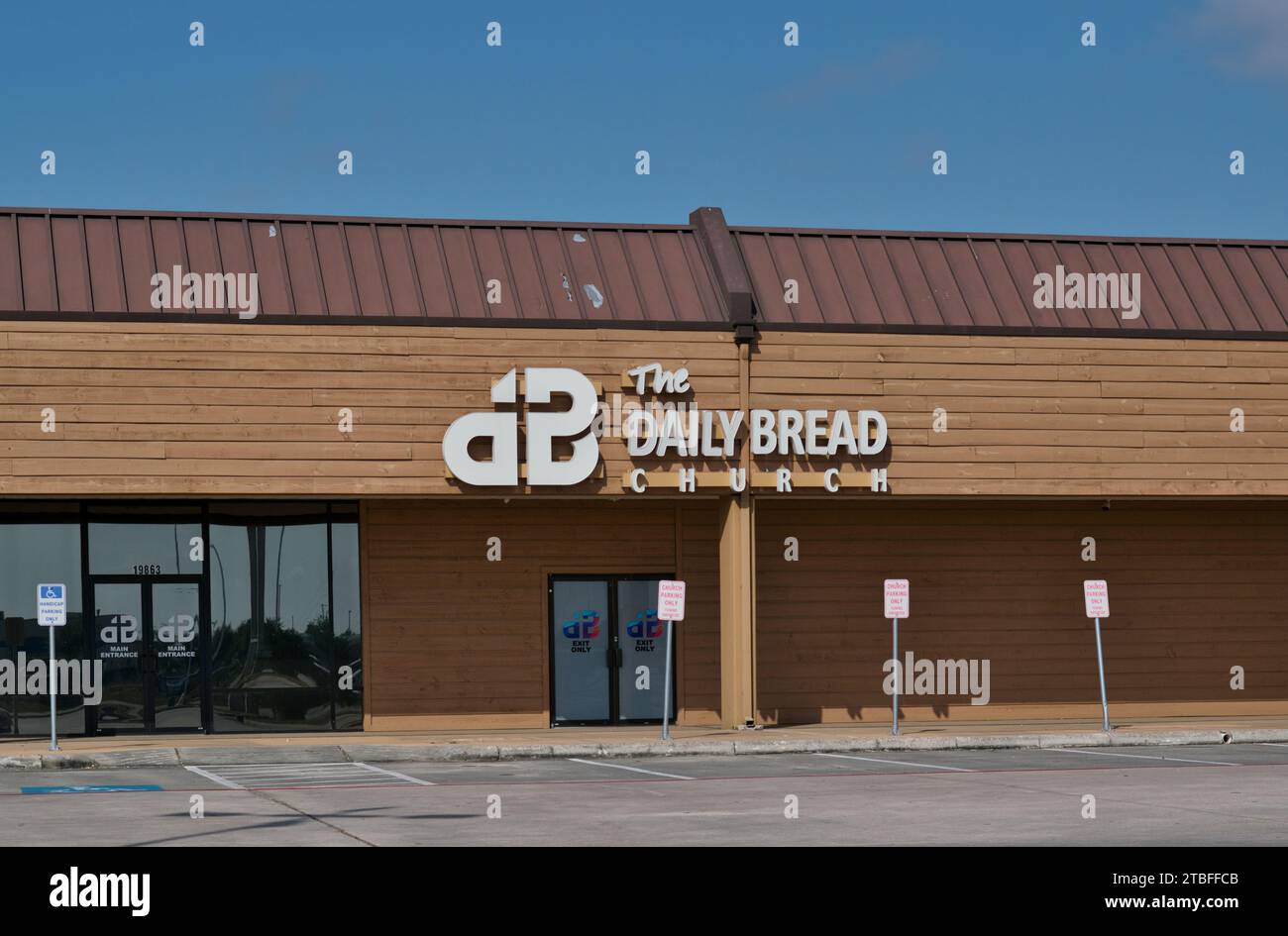 Houston, Texas USA 08-30-2023: The Daily Bread church storefront ...