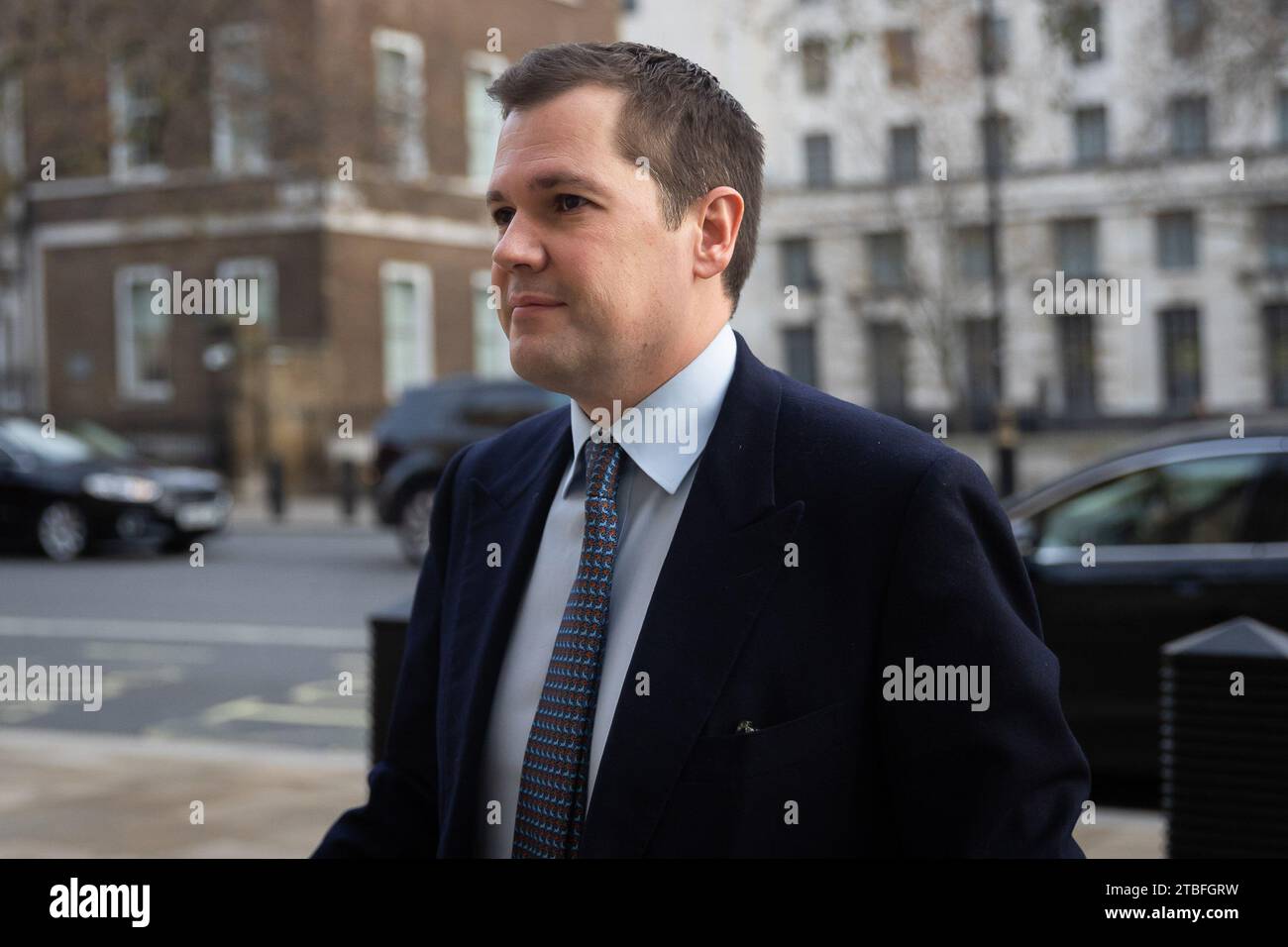 London, UK. 29th Nov, 2023. Minister of State for Immigration Robert Jenrick arrives at the Cabinet Office in London. Jenrick resigned from the cabinet over disagreements with the governmentís proposed Rwanda Bill. Credit: SOPA Images Limited/Alamy Live News Stock Photo