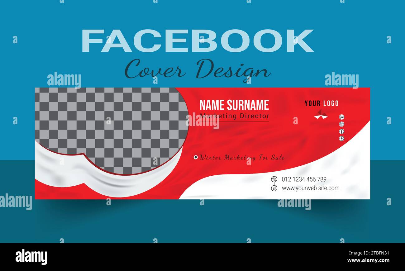 Social Media Cover Design. Facebook and LinkedIn Cover, Post& Story Design, Instagram banner, ads or social media cover & YouTube thumbnail Template Stock Vector