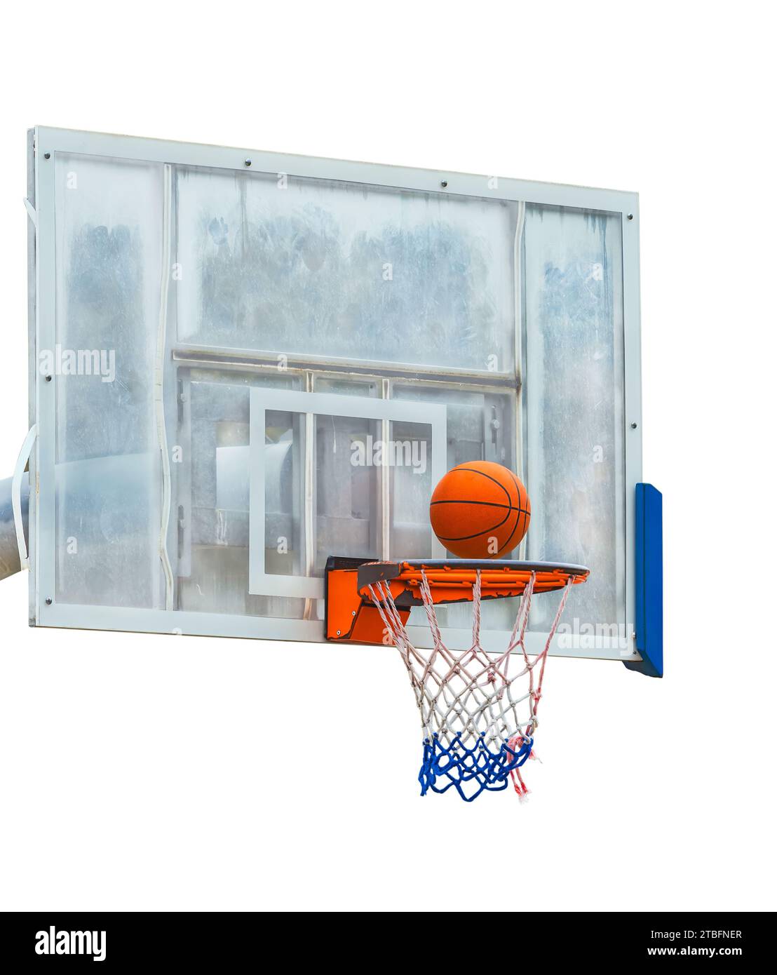 basketball hoop with ball isolated on white background Stock Photo Alamy