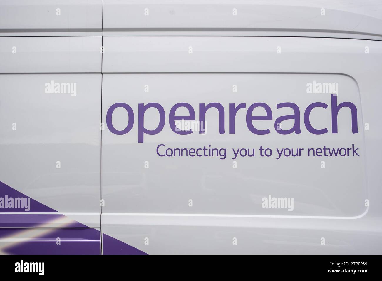 File photo dated 11/03/20 of an Openreach van. Openreach has marked the halfway point in its plan to reach 25 million premises with ultrafast full fibre broadband by the end of 2026. The company announced that the network is now available to 12.5 million homes, businesses and public services across the UK. Issue date: Thursday December 7, 2023. Stock Photo