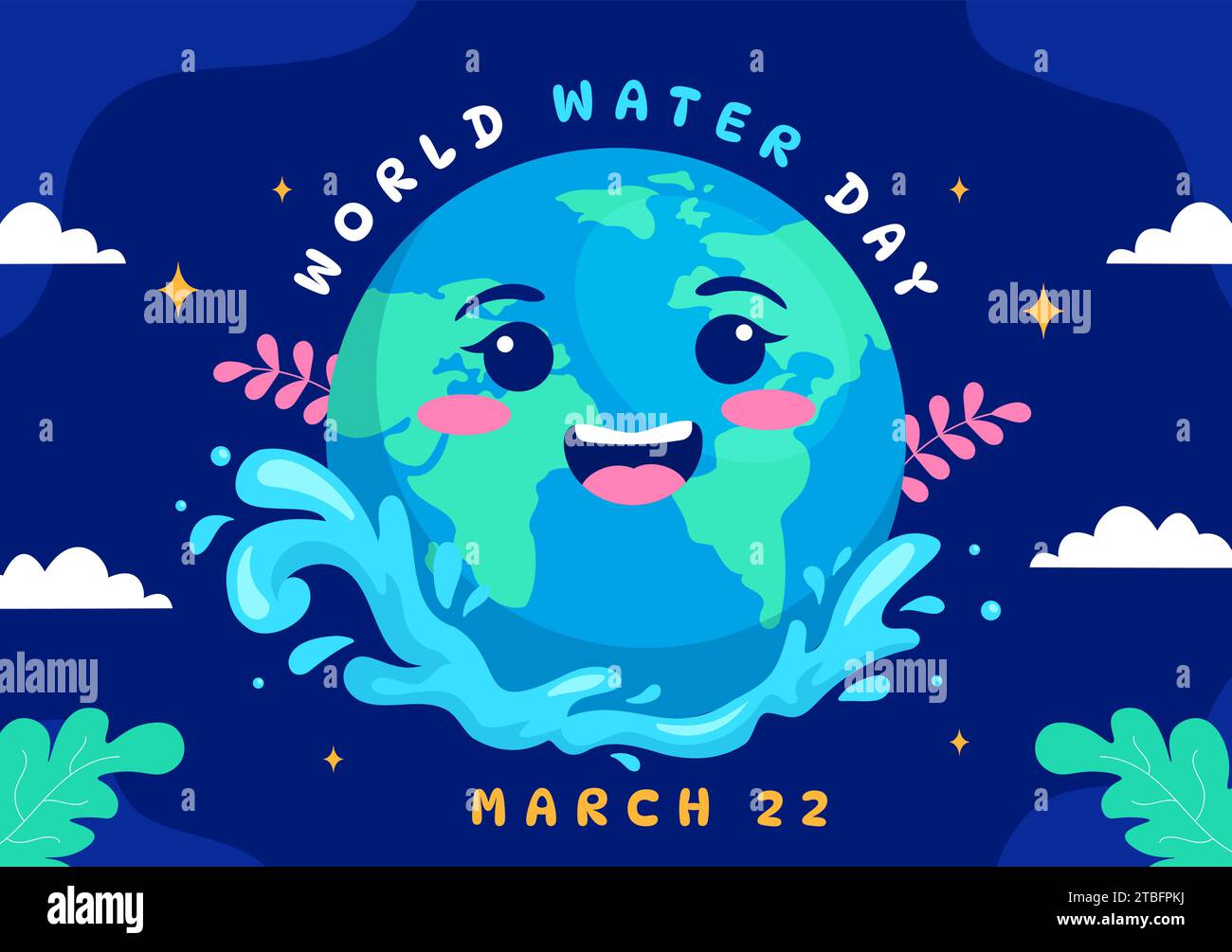 World Water Day Vector Illustration on 22 March with Waterdrop and Taps ...