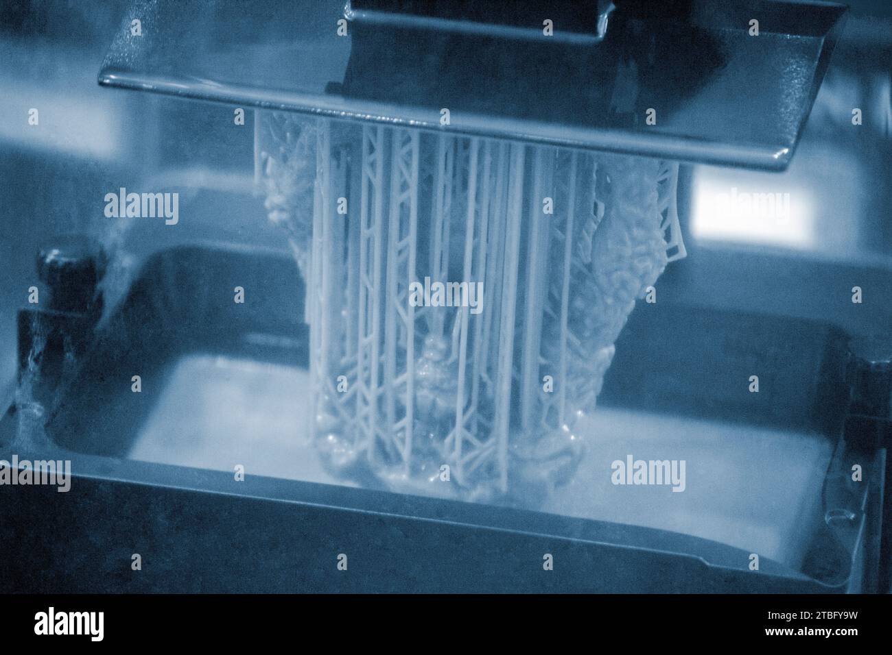 3D printer working process. 3D printing. Stereolithography