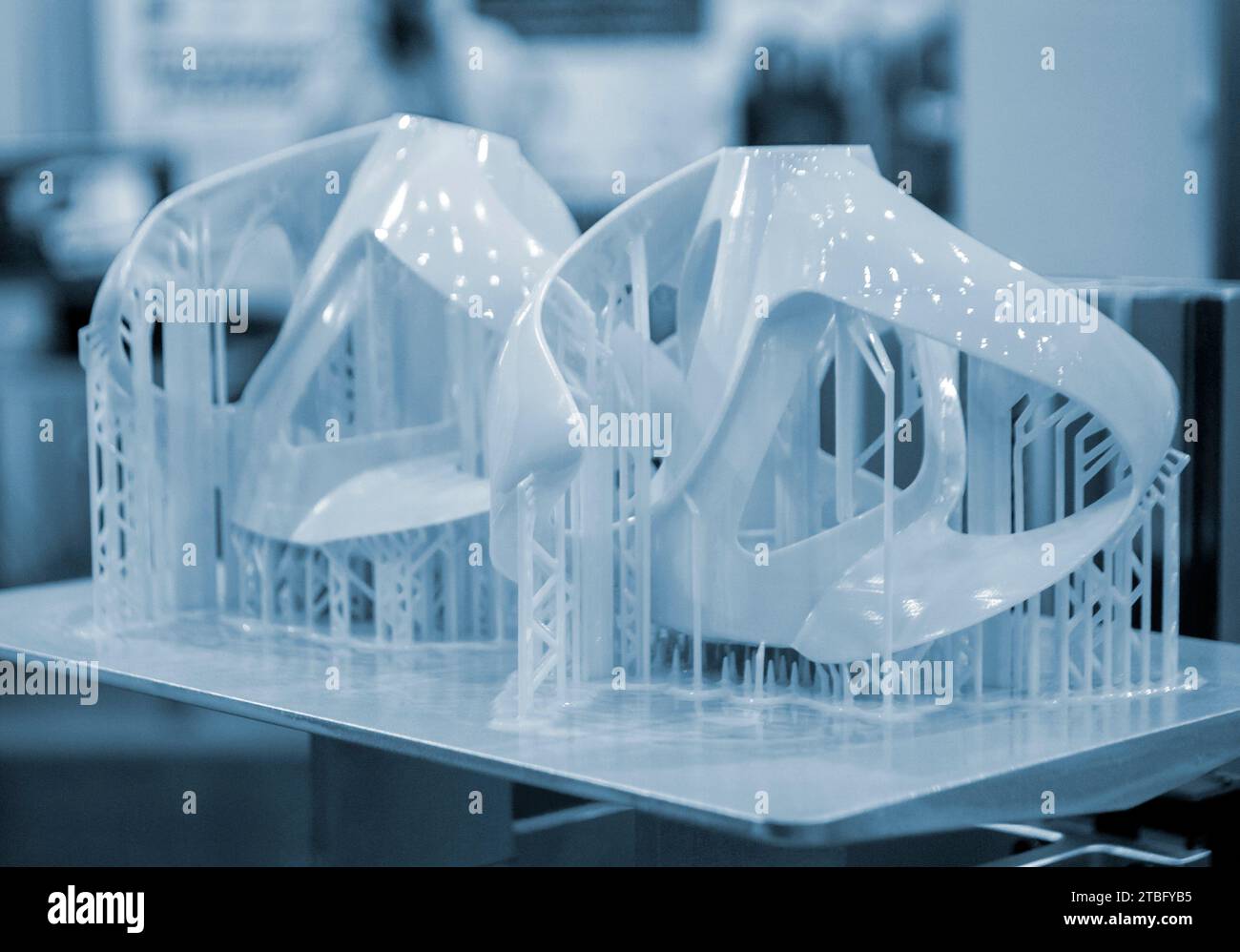 3D printer working process. 3D printing. Stereolithography