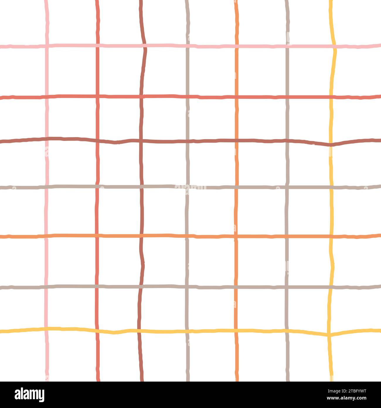 Doodle Gingham Check Plaid Vector Pattern. Vertical and horizontal hand ...