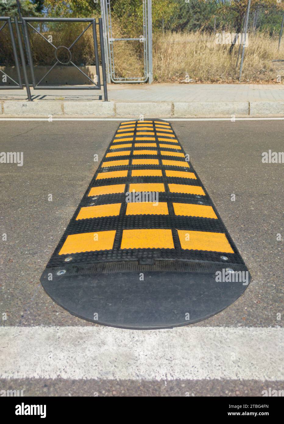 Speed bumps installed at urban area. Visible sideway Stock Photo Alamy