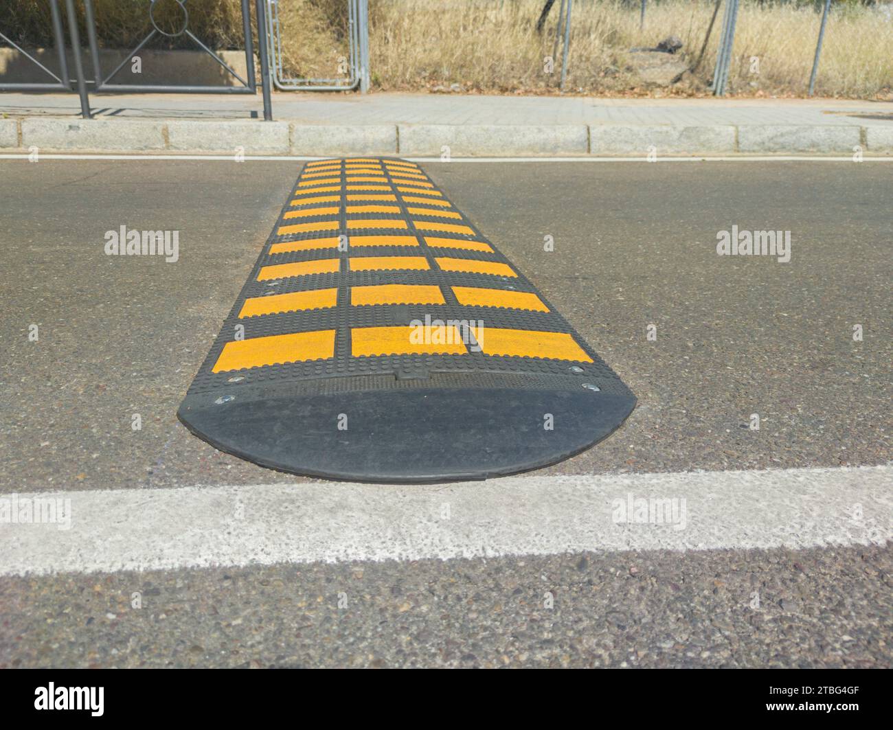 Speed bumps installed at urban area. Visible sideway Stock Photo Alamy