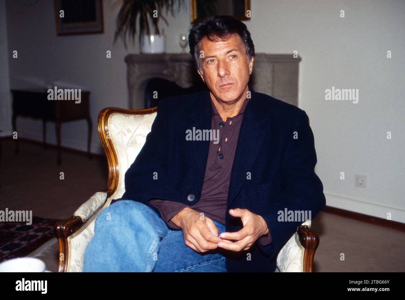 Schauspieler Dustin Hoffman, der amerikanische Filmstar ist angereist zur Deutschland-Premiere des Wolfgang Petersen Films: Outbreak, 1995, darin spielt Hoffman die Hauptrolle. Stock Photo