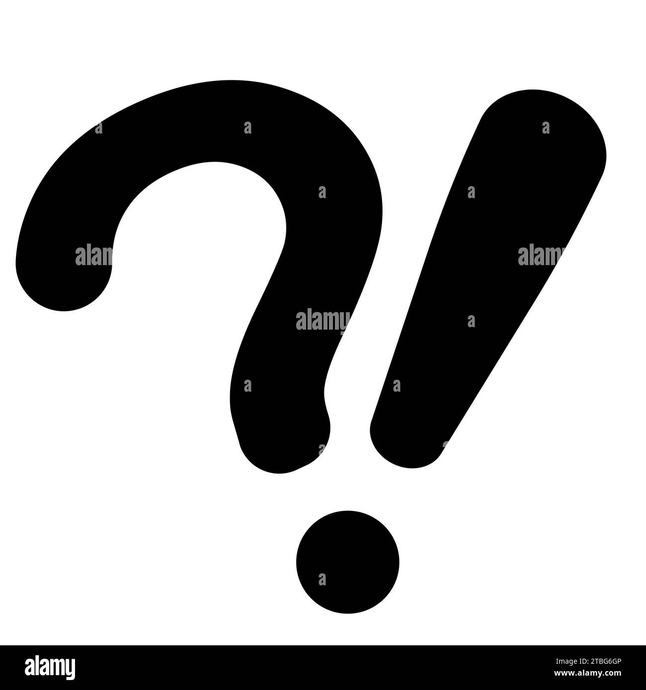 Punctuation mark indicating surprise, reinforced question exclamation point mark cartoon Stock Vector