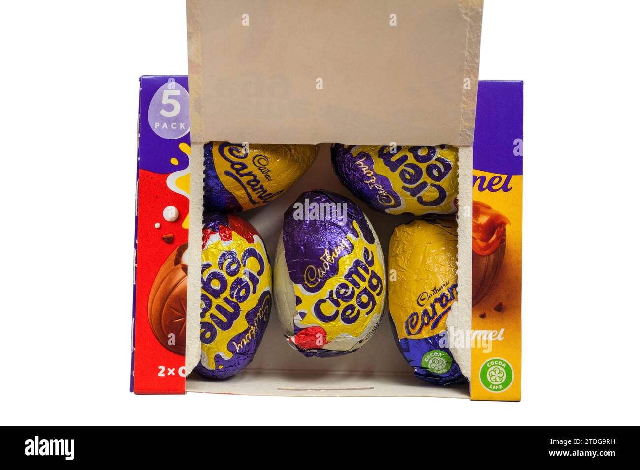 Box of Cadbury creme egg mixed classic white & caramel creme eggs 5