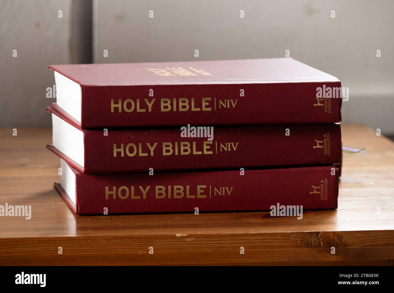 NIV (New International Version) bibles. Stock Photo