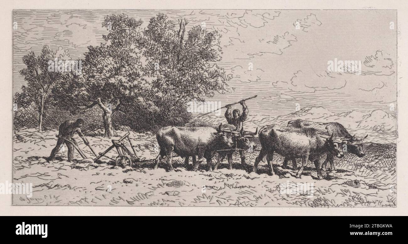 Char a boeufs   Saint Jean de Deschaillons 1890 Stock Photo