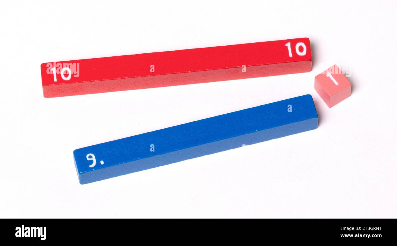 Wooden counting rods used to calculate mathematics using colour and