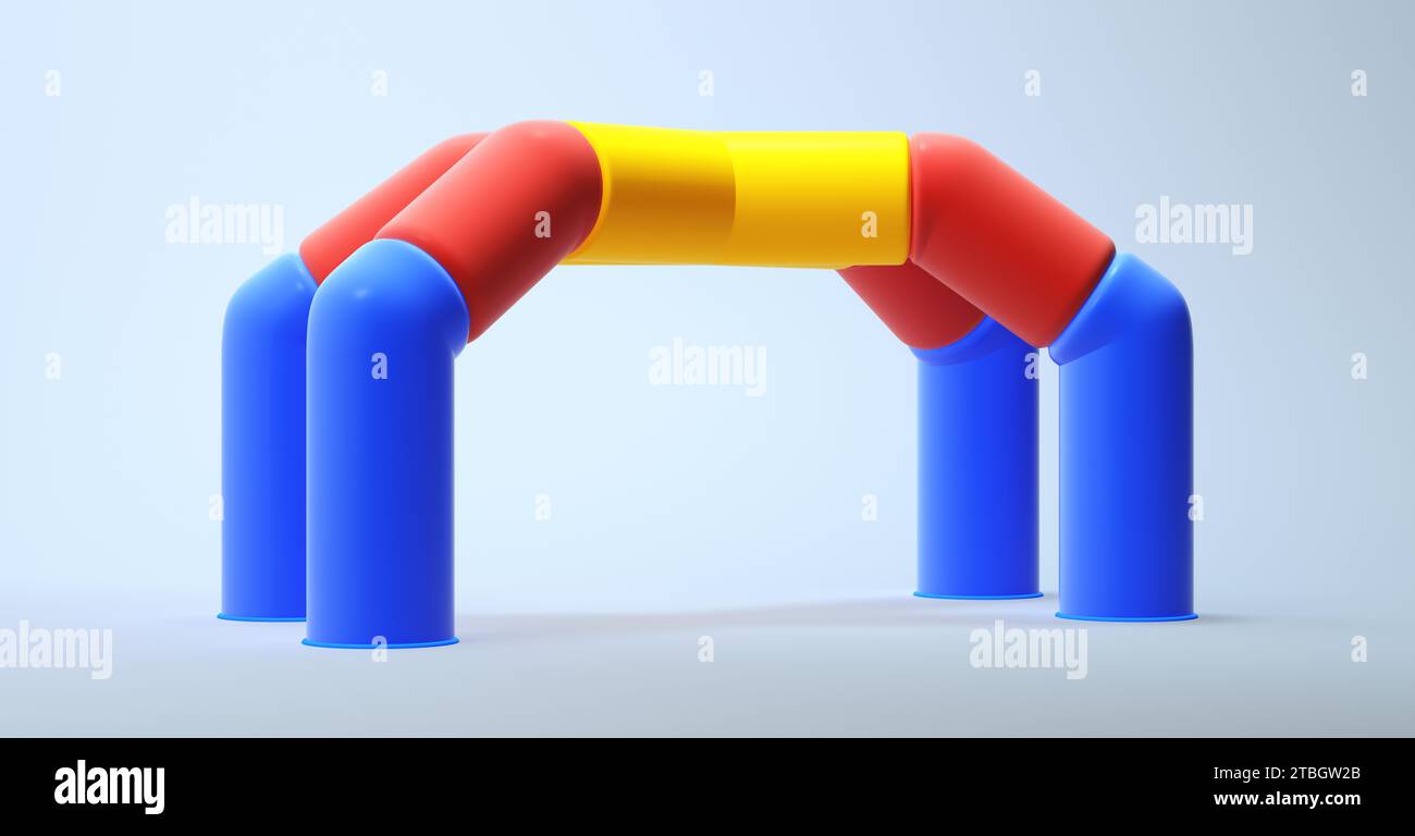 Inflatable or Plastic Colored Arch on Four Support. Advertising Arch ...