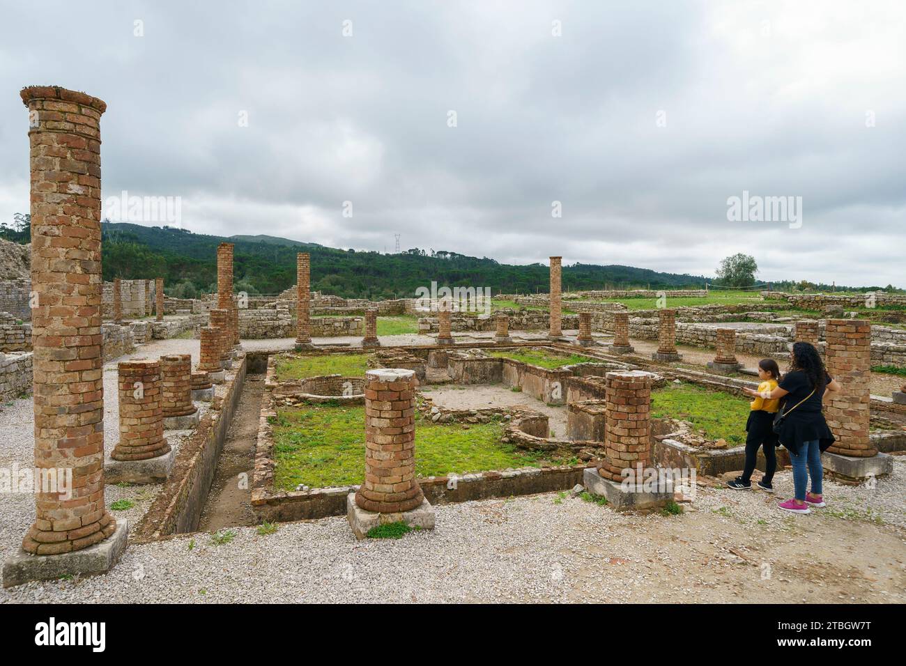Peristyle Rome Peristyle at the Roman settlement ruins in Conimbriga, Portugal, Europe ...