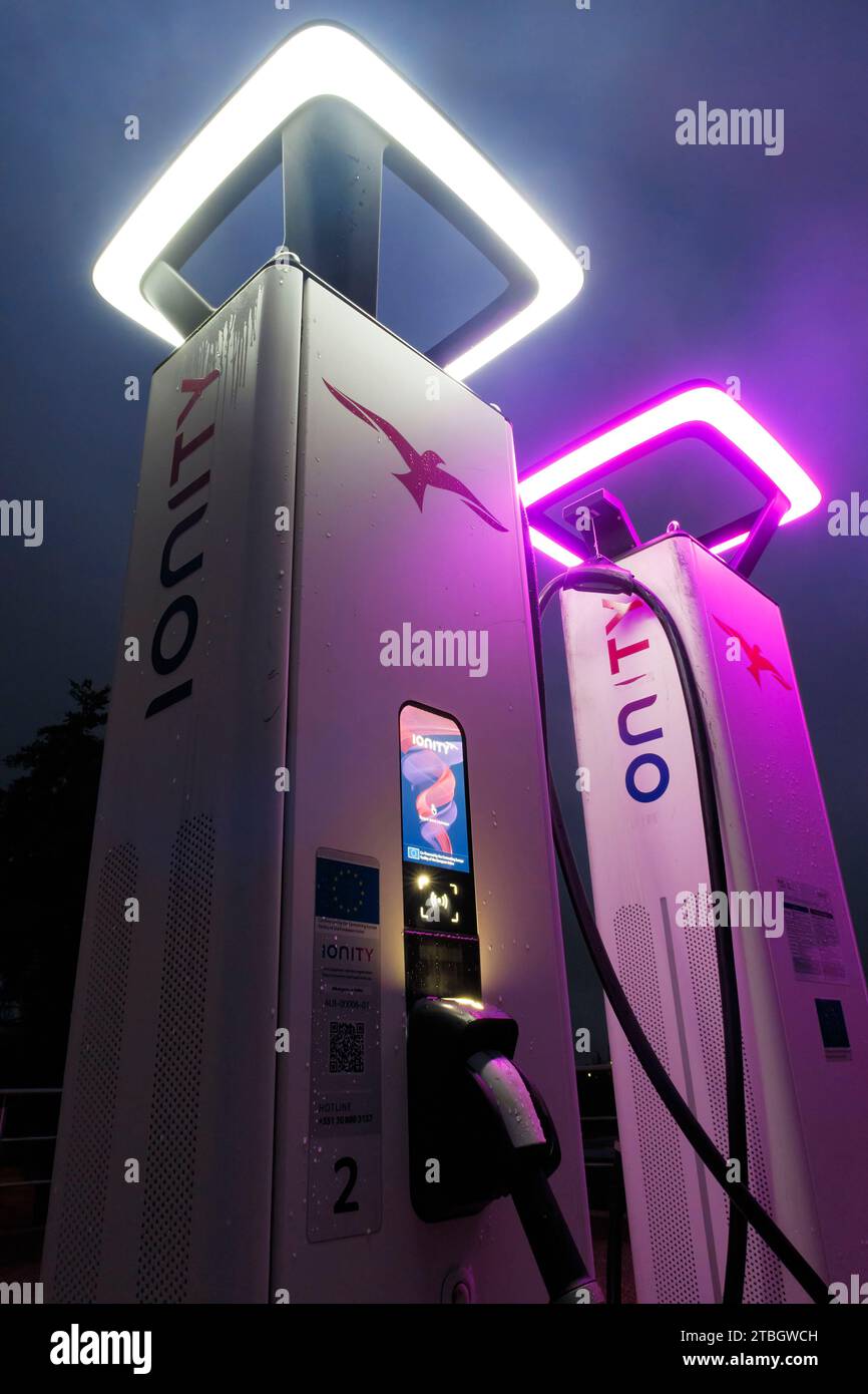 Ionity electric car charging stations Stock Photo